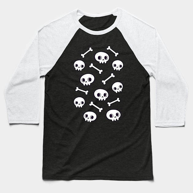 Cute Skulls | Nikury Baseball T-Shirt by Nikury